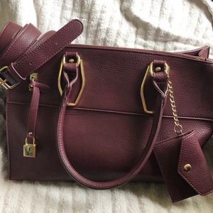 Wine Colored Hard bottom bag